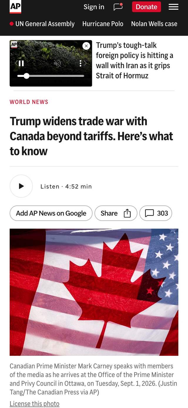 The Primis player loading inside the content flow under the nav