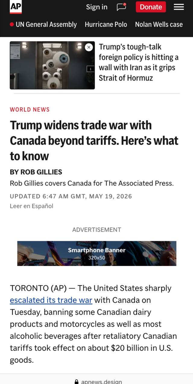 Reader First Scroll prototype on mobile, Primis docked under the nav, reporting ahead of media
