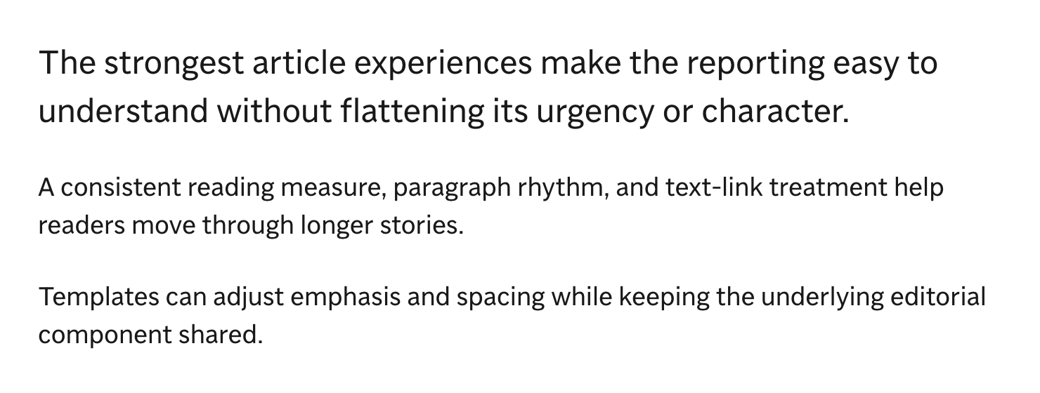 Article Body, Lede emphasis