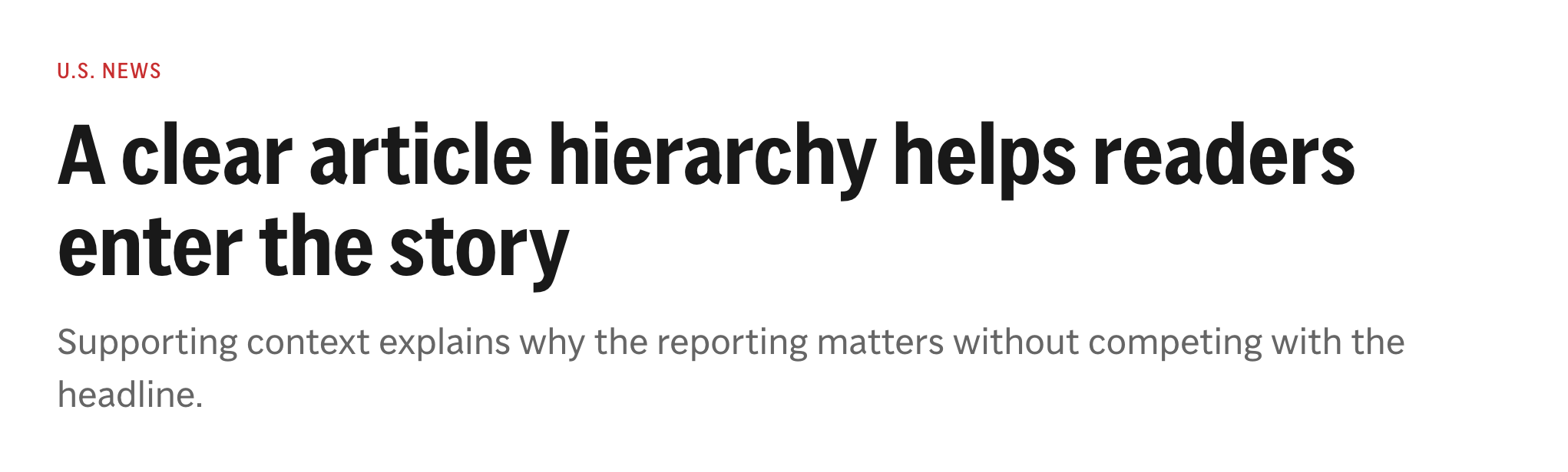 Article Header, Left aligned