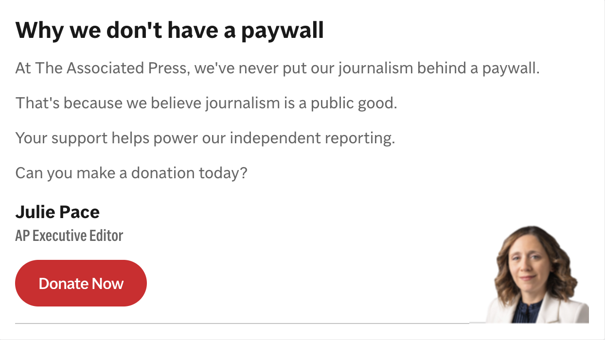 Donation Appeal Card, Editor letter